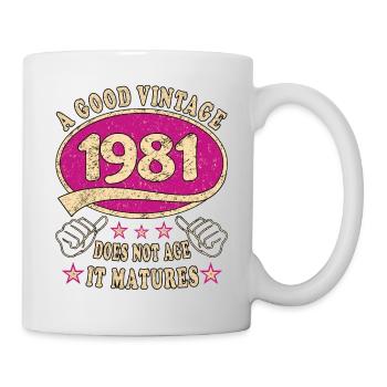 42nd Birthday 1981 42 Good vintage - Mug - white - Right