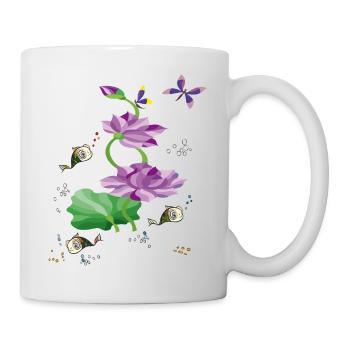 Seerose mit Goldfischen - Tasse - Weiß - Rechts