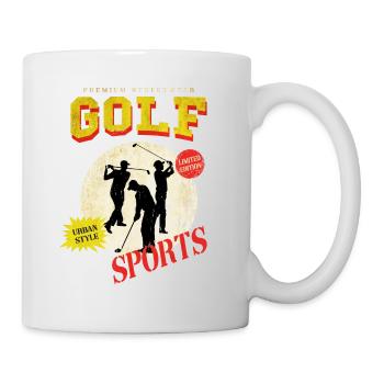 Golf Golfen Golfspieler Sport Hobby Club Vintage - Tasse - Weiß - Rechts