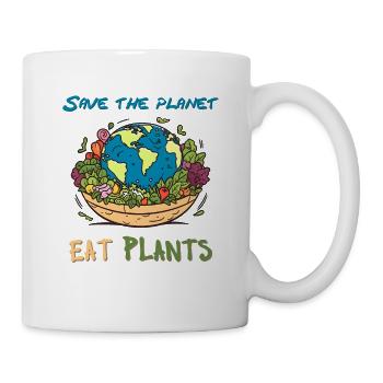 Sauver la planète manger des plantes - Mug blanc - blanc - Droite