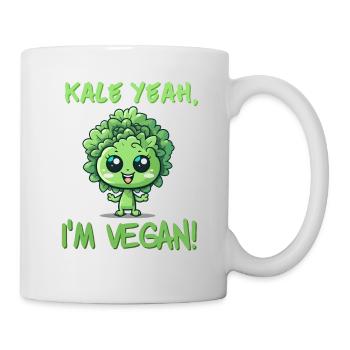 Kale yeah I m vegan - Grünkohl - Tasse - Weiß - Rechts