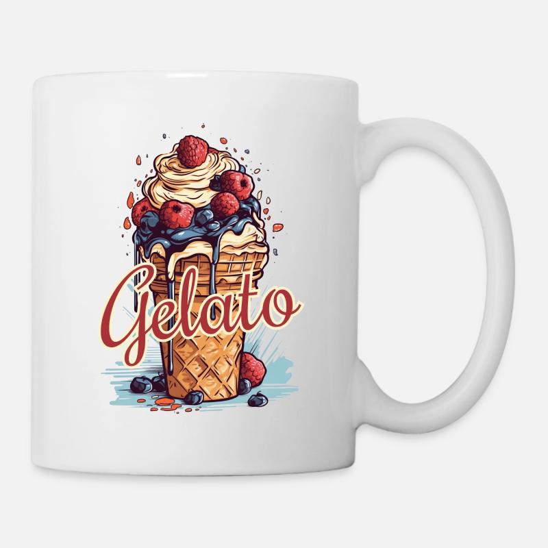 Gelato Eis Eiscreme Eisdiele - Tasse - Weiß