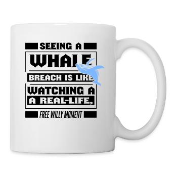 Whale Quote for Blue Whale and Beluga Whale - Mug - white - Right