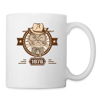1976 | Cadeau D'anniversaire | Amoureux Du Chat - Mug blanc - blanc - Droite
