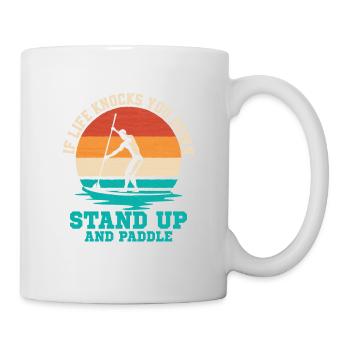 Si la vie vous renverse, levez-vous et pagayez - Mug blanc - blanc - Droite
