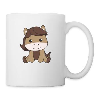 Horse cute animals for kids manga horses - Mug - white - Right