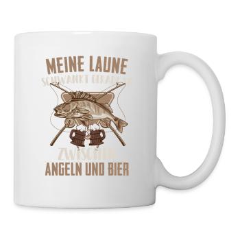 Laune Angeln und Bier Rute Angel Fischen Geschenk - Tasse - Weiß - Rechts