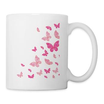 Pink Pink Colorful Butterflies Butterfly - Mug - white - Right