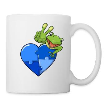 Autismus awareness Zeichen Puzzle Frosch - Tasse - Weiß - Rechts