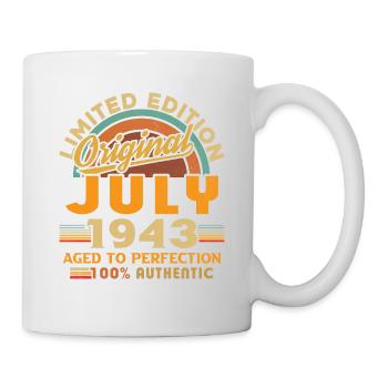 Millésime né en juillet 1943 Anniversaire juillet 1943 - Mug blanc - blanc - Droite