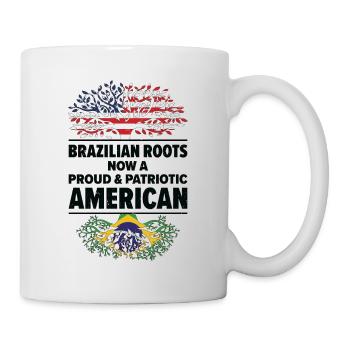 Né: Brésil, Brésil, Américain, États-Unis - Mug blanc - blanc - Droite