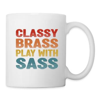 Pièce de cuivres chic avec Sass Euphoniumist Retro - Mug blanc - blanc - Droite