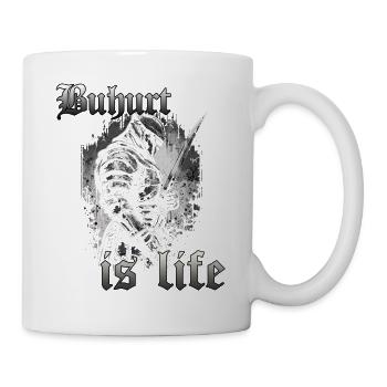 Dunkler Buhurt Ritter Wettkampf Turnier Krieger - Tasse - Weiß - Rechts