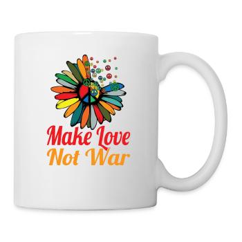 Hippie Peace Sign Peace Flowers Flower Child - Mug - white - Right