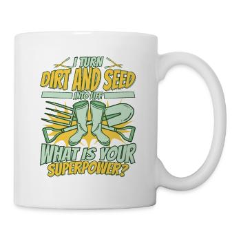 Je transforme la terre en jardin potager de vie - Mug blanc - blanc - Droite
