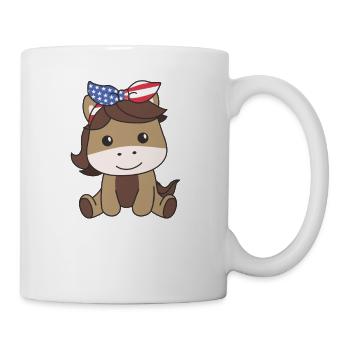 4 juillet Cheval américain pour enfants USA - Mug blanc - blanc - Droite
