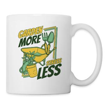 Jardin Plus de stress Moins de potager Jardin Horticulture - Mug blanc - blanc - Droite