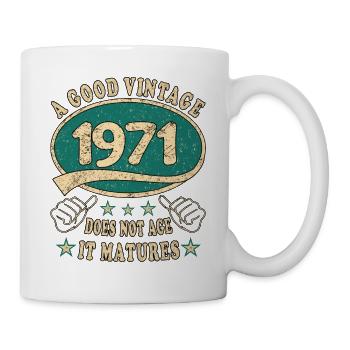 52e anniversaire 1971 52 Bon millésime - Mug blanc - blanc - Droite