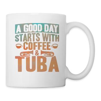 Tuba Kaffee und Tuba Geschenk - Tasse - Weiß - Rechts
