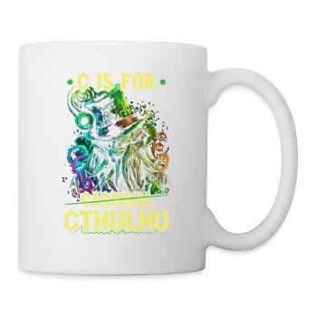 C Is For Cthulhu Carnival Mardi Gras Cosmic Horror - Mug - white - Right