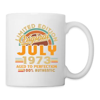 Né juillet 1973 Anniversaire juillet 1973 - Mug blanc - blanc - Droite