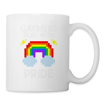 Gamer spielen mit Stolz - Tasse - Weiß - Rechts