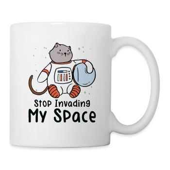 Space Purring Cat Astronaut Cat Lover Spaceship - Mug - white - Right