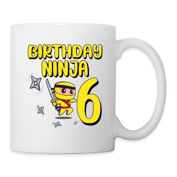 Birthday Ninja 6 Years Old Bday Party - Mug - white - Right