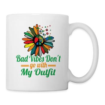 Hippie Peace Zeichen Frieden Blumen Blumenkind - Tasse - Weiß - Rechts