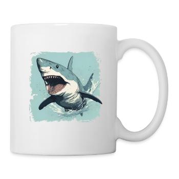 Weißer Hai - Tasse - Weiß - Rechts
