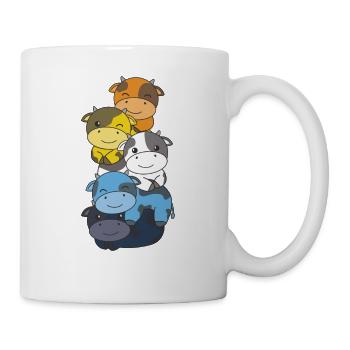 Aroace Flag Pride LGBTQ Mignon Cow Stack - Mug blanc - blanc - Droite
