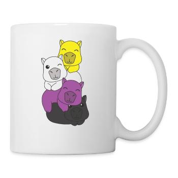 Nonbinary Flag Pride LGBTQ Mignon Capybara Pile - Mug blanc - blanc - Droite