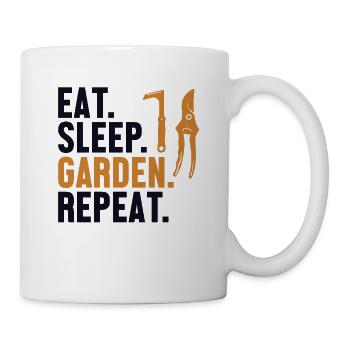 Manger Sommeil Jardin Répéter Jardin de potager Horticulture - Mug blanc - blanc - Droite