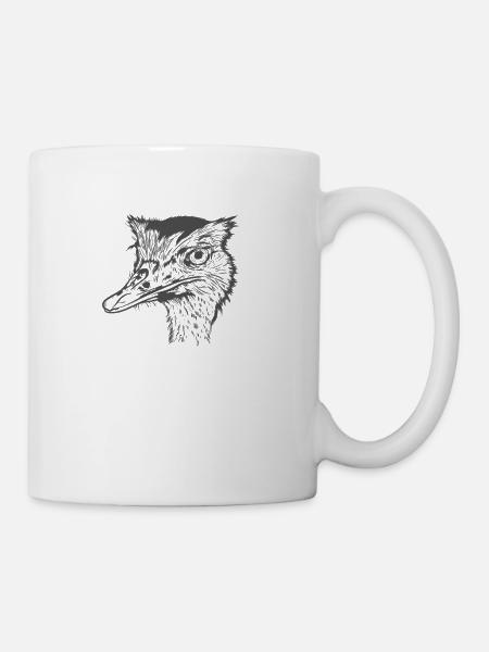 Straußenkopf Laufvogel Savanne - Tasse - Weiß