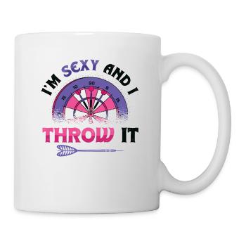Je suis sexy et je lance une fléchette - Mug blanc - blanc - Droite