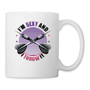Je suis sexy et je lance une fléchette - Mug blanc - blanc - Droite