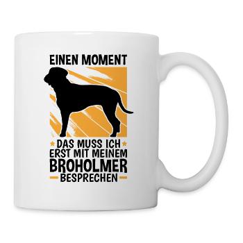 Mit meinem Broholmer besprechen Dänische Dogge - Tasse - Weiß - Rechts