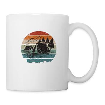 Ich bin pensioniert, campen ist mein Job - Design - Tasse - Weiß - Rechts