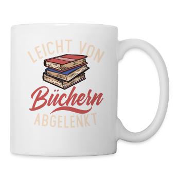 Leicht von Büchern abgelenkt selbst designt Design - Tasse - Weiß - Rechts