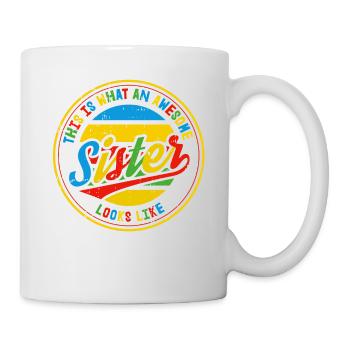 Best Sister Sister Heart Retro Sis Gift - Mug - white - Right