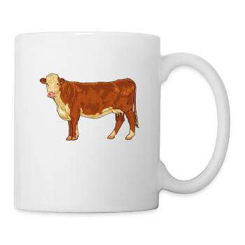 Zeichnung eines Hereford Rind - Tasse - Weiß - Rechts