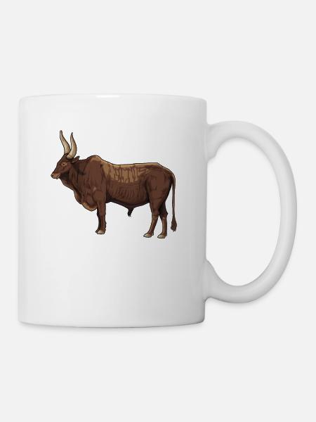Zeichnung eines Ankole Rind - Tasse - Weiß