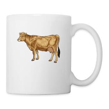 Zeichnung eines Jersey Rind - Tasse - Weiß - Rechts