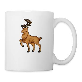 Drawing of a reindeer - Mug - white - Right