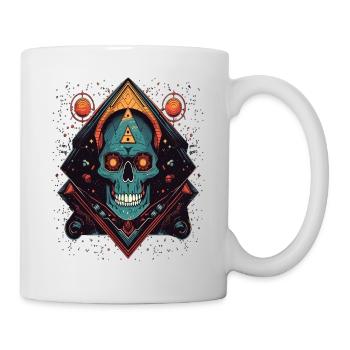 Psychedelic space skull colorful Art - Mug - white - Right
