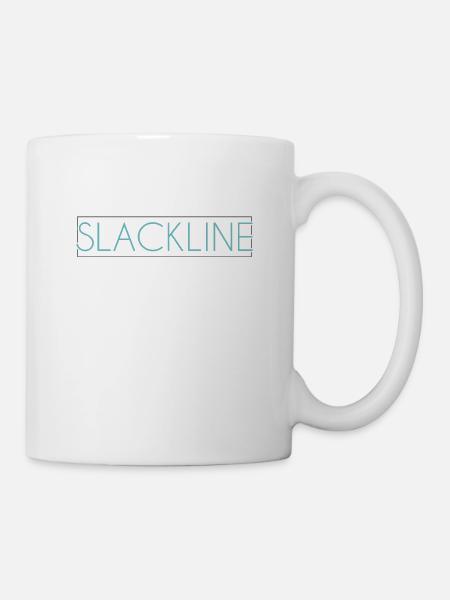 Slackline Schriftzug - Tasse - Weiß