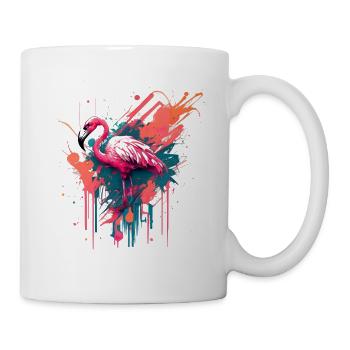 Flamingo Color Splash für einen Flamingo Fan - Tasse - Weiß - Rechts
