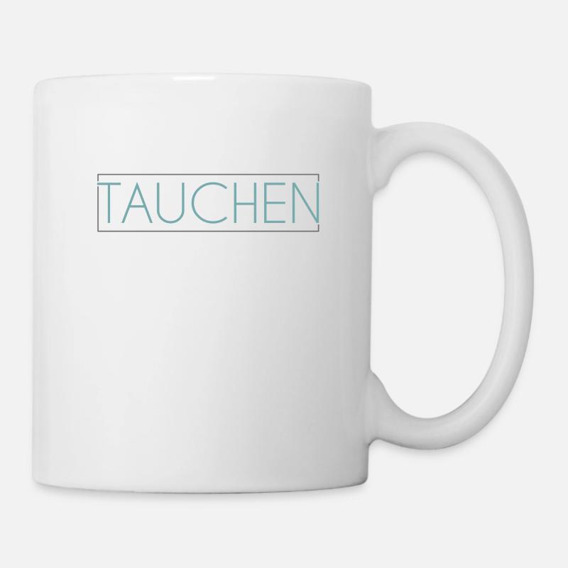 Tauchen Schriftzug - Tasse - Weiß