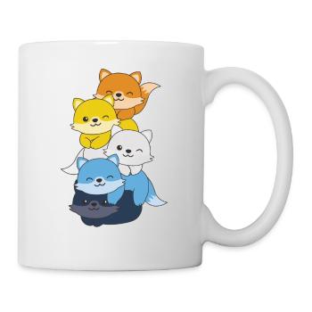 Aroace Flag Pride LGBTQ Mignon Fox Stack - Mug blanc - blanc - Droite