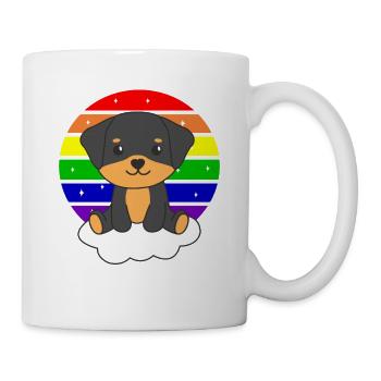 Rottweiler colorful rainbow for kids cute dog - Mug - white - Right